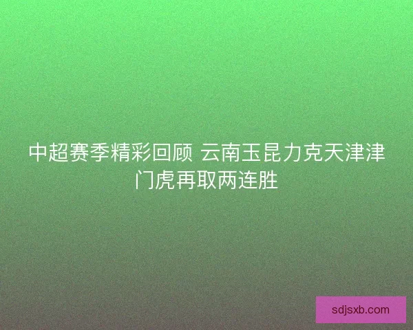 中超赛季精彩回顾 云南玉昆力克天津津门虎再取两连胜
